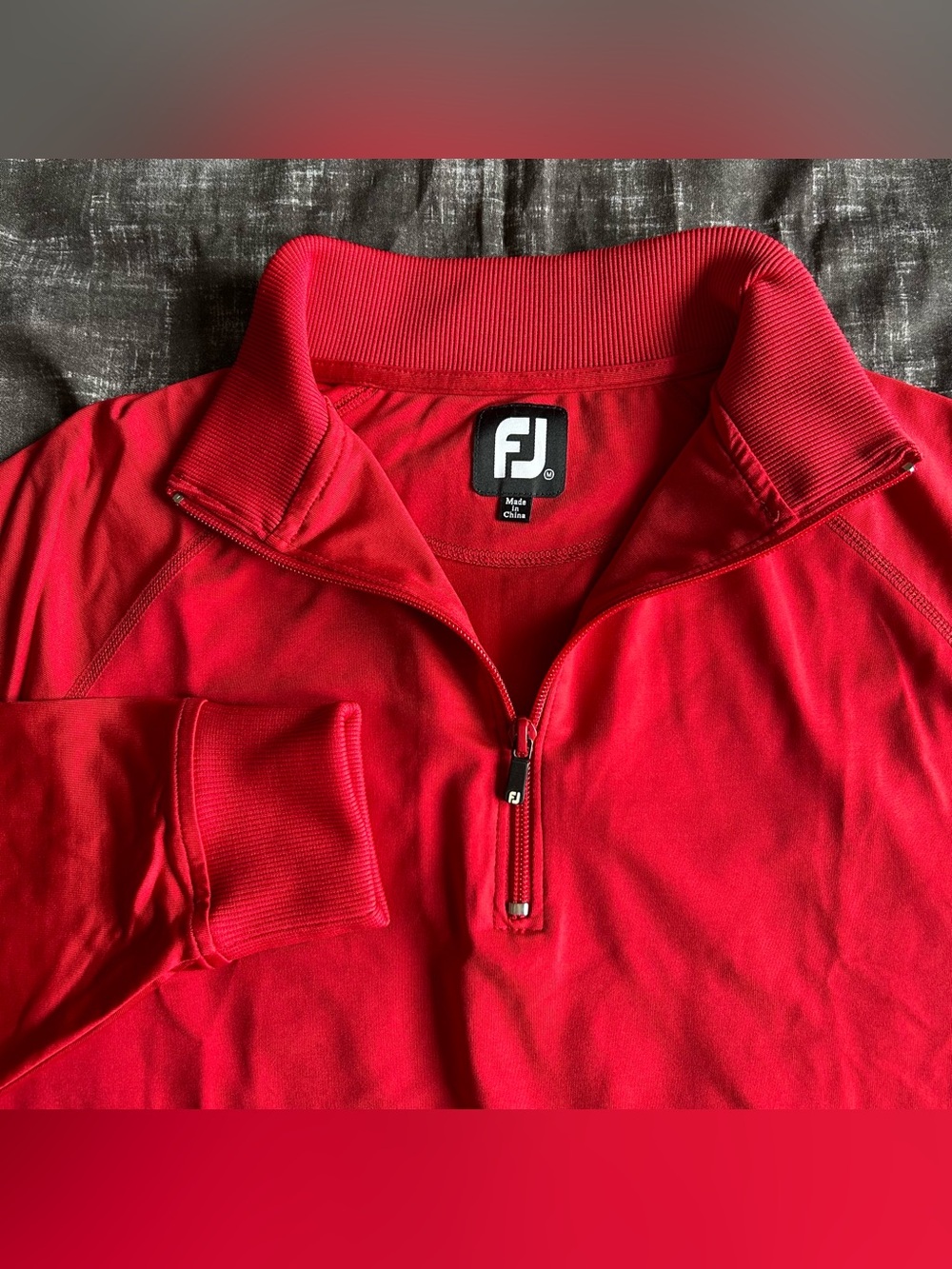 Footjoy FJ Sweater Mens Medium Vibrant Red 1/4 Zip Stretch Performance Pullover